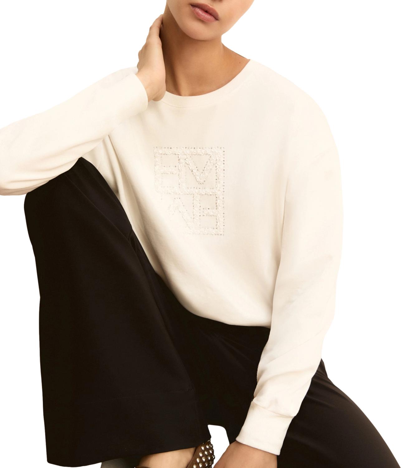 Emme Marella Felpa Emmarmony Bianco Lana Donna