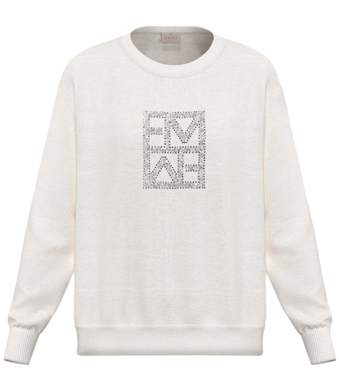 Emme Marella Felpa Emmarmony Bianco Lana Donna