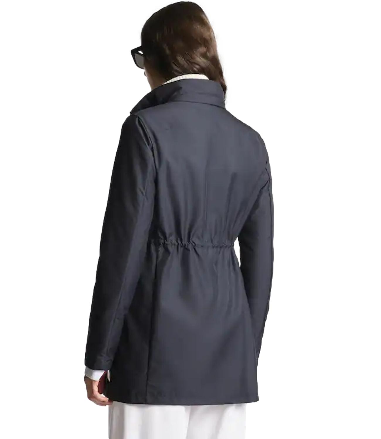 Fay Virginia Coat in Popeline Tecnico blu donna