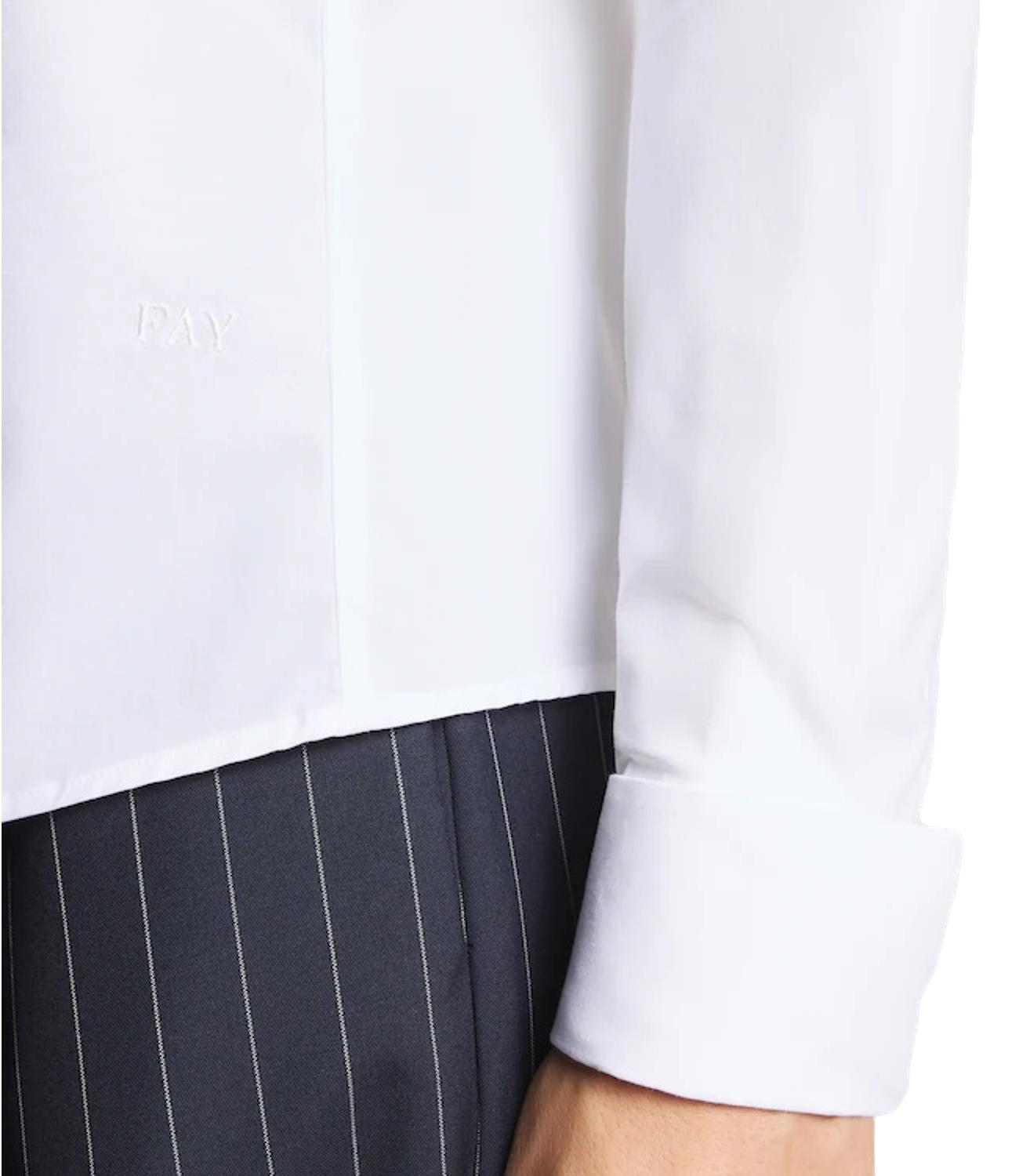 Fay Camicia in Popeline Stretch bianca da donna