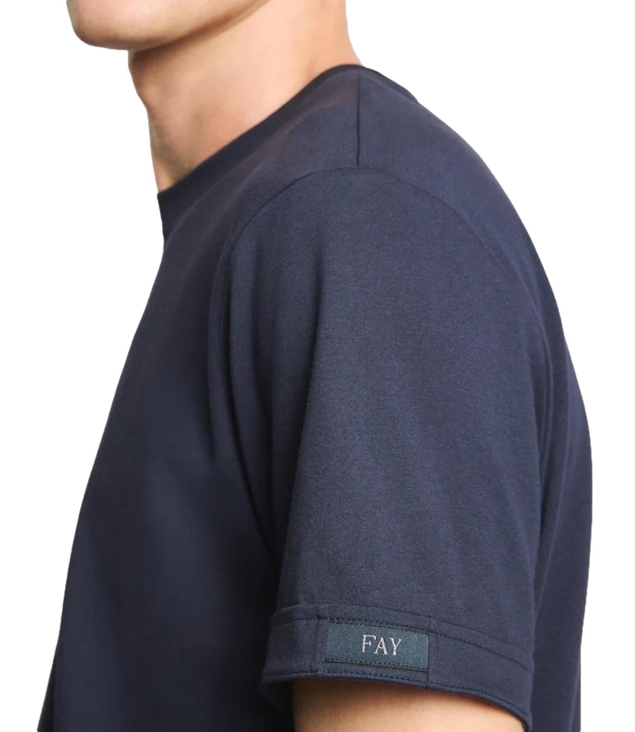 Fay T-shirt in Jersey di Cotone blu uomo