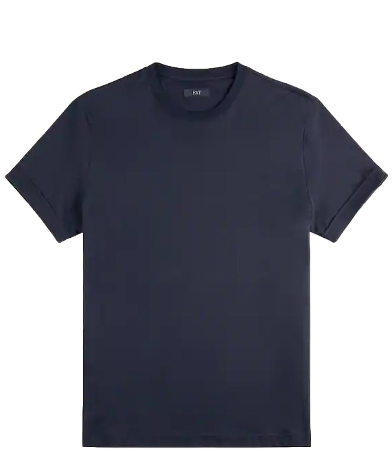 Fay T-shirt in Jersey di Cotone blu uomo