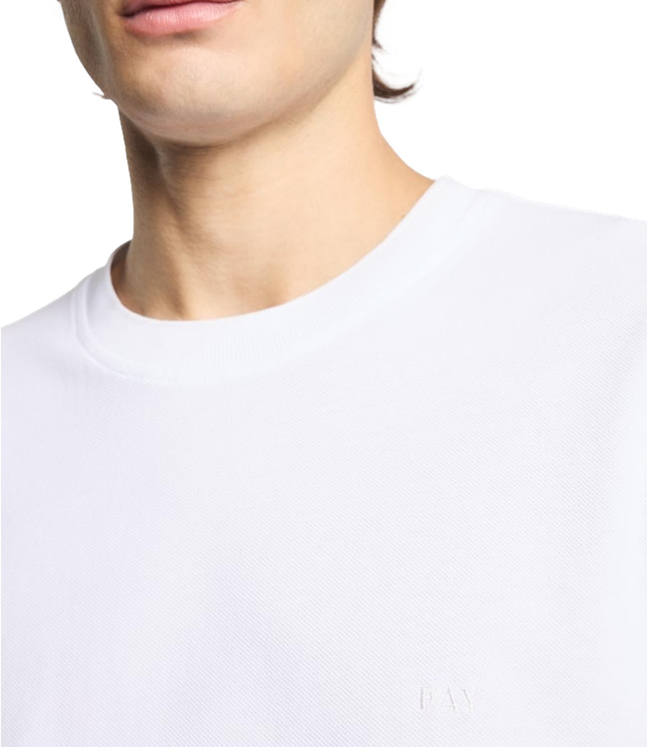 Fay T-shirt in Piquet di Cotone bianco uomo