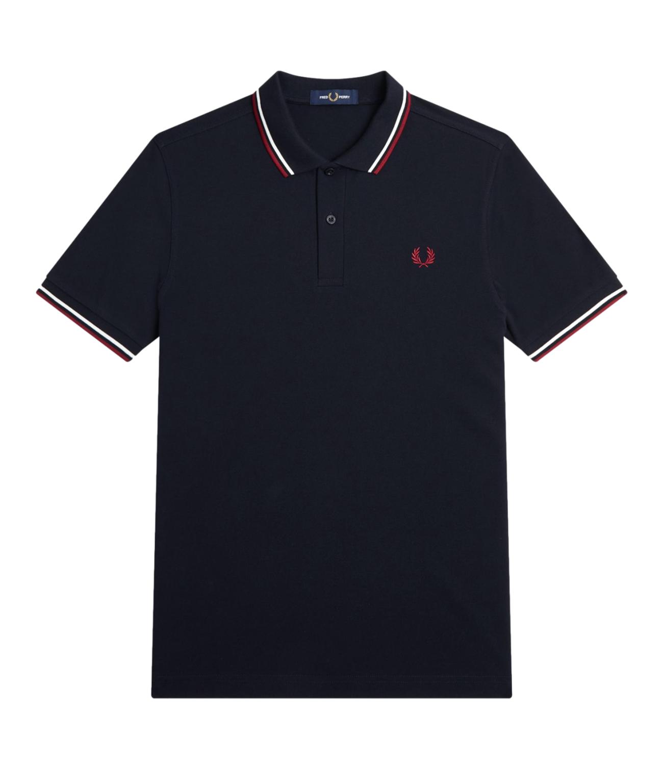 Fred Perry Polo uomo blu navy twin tipped