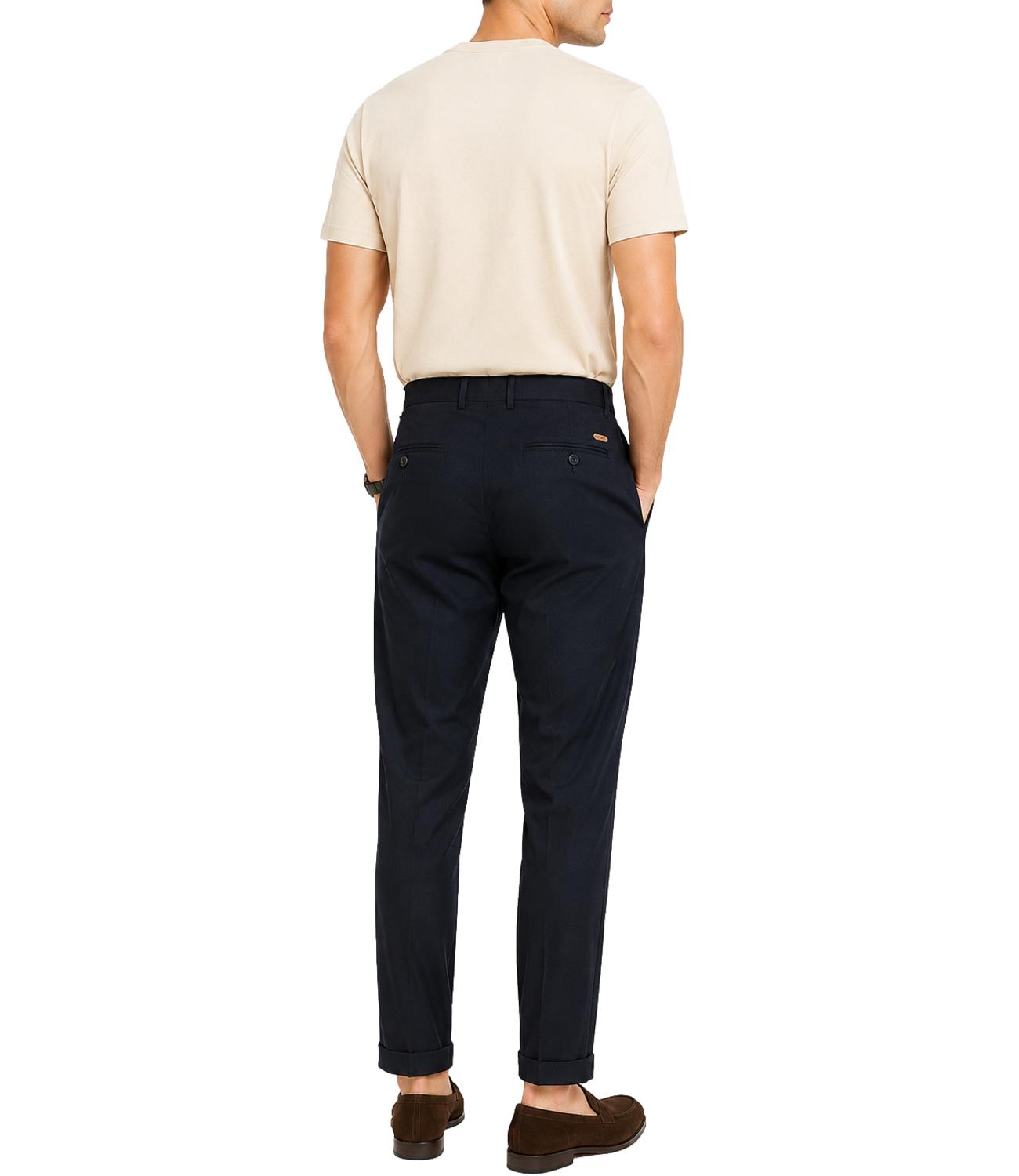 Pantalone Uomo Blu Navy in Frescolana - Fellini