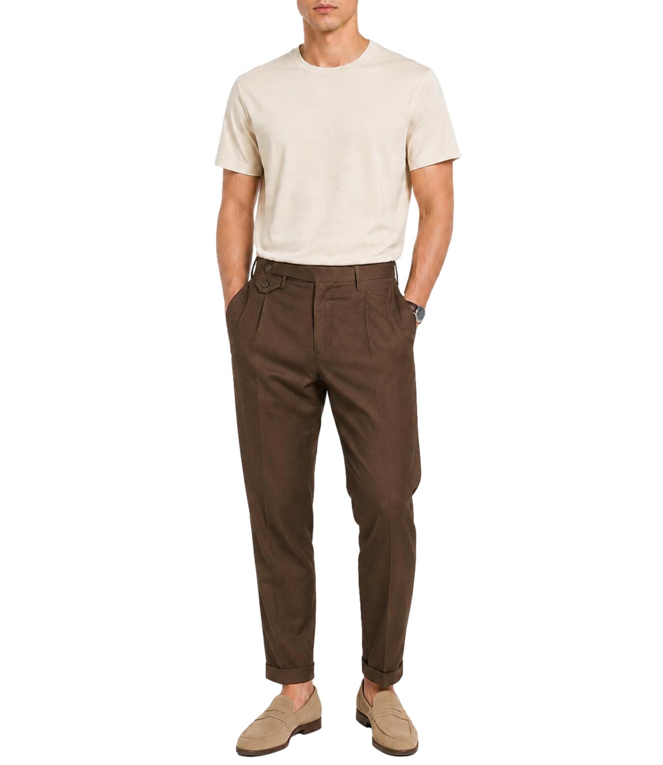 Pantalone Uomo Marrone in Frescolana - Fellini