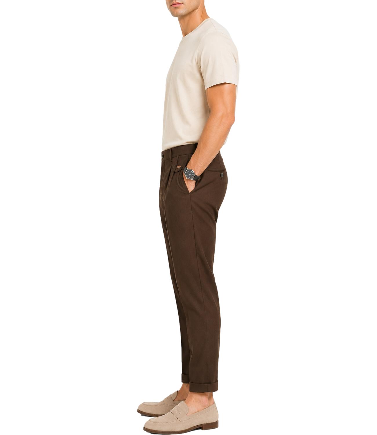 Pantalone Uomo Marrone in Frescolana - Fellini