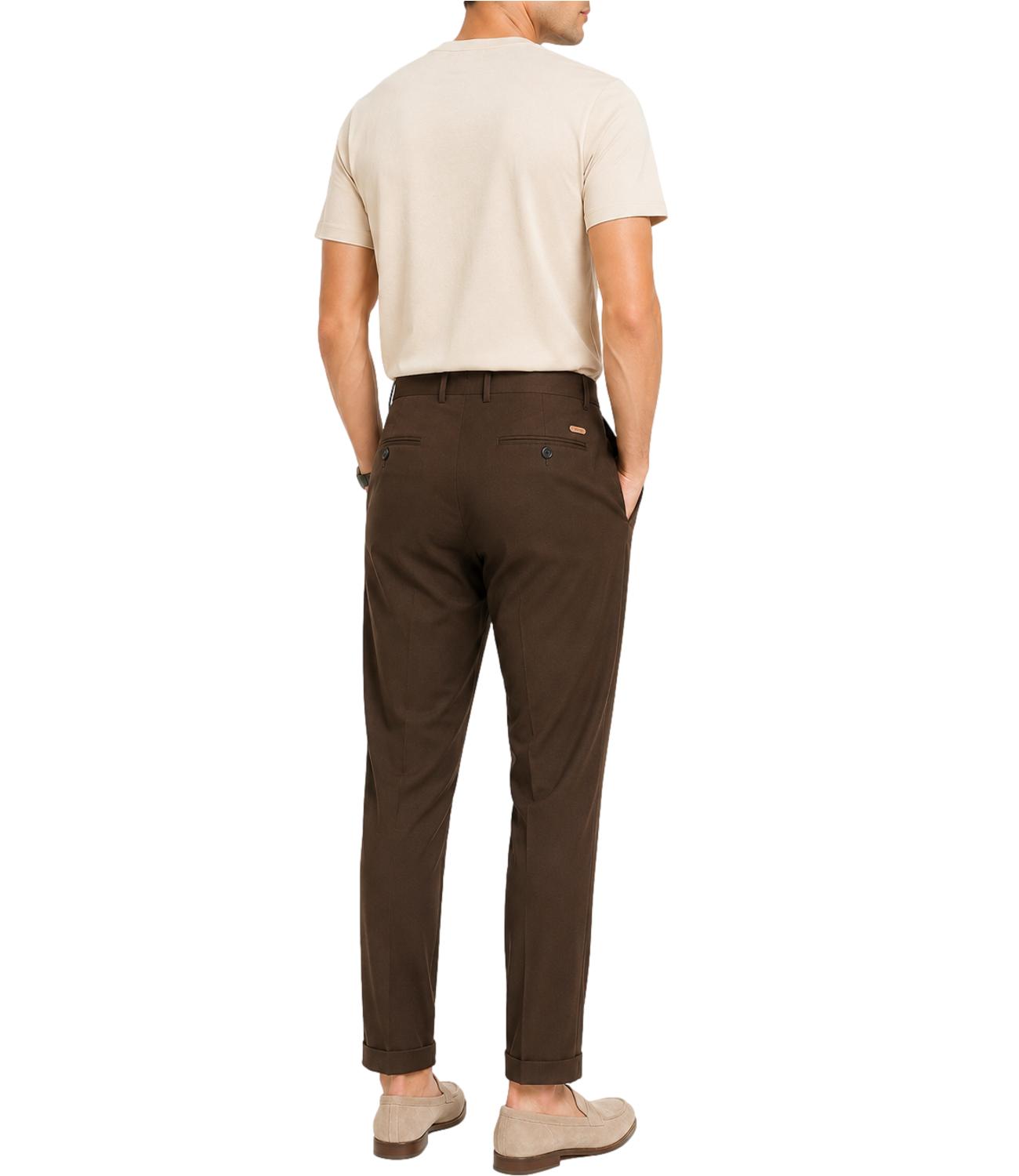 Pantalone Uomo Marrone in Frescolana - Fellini