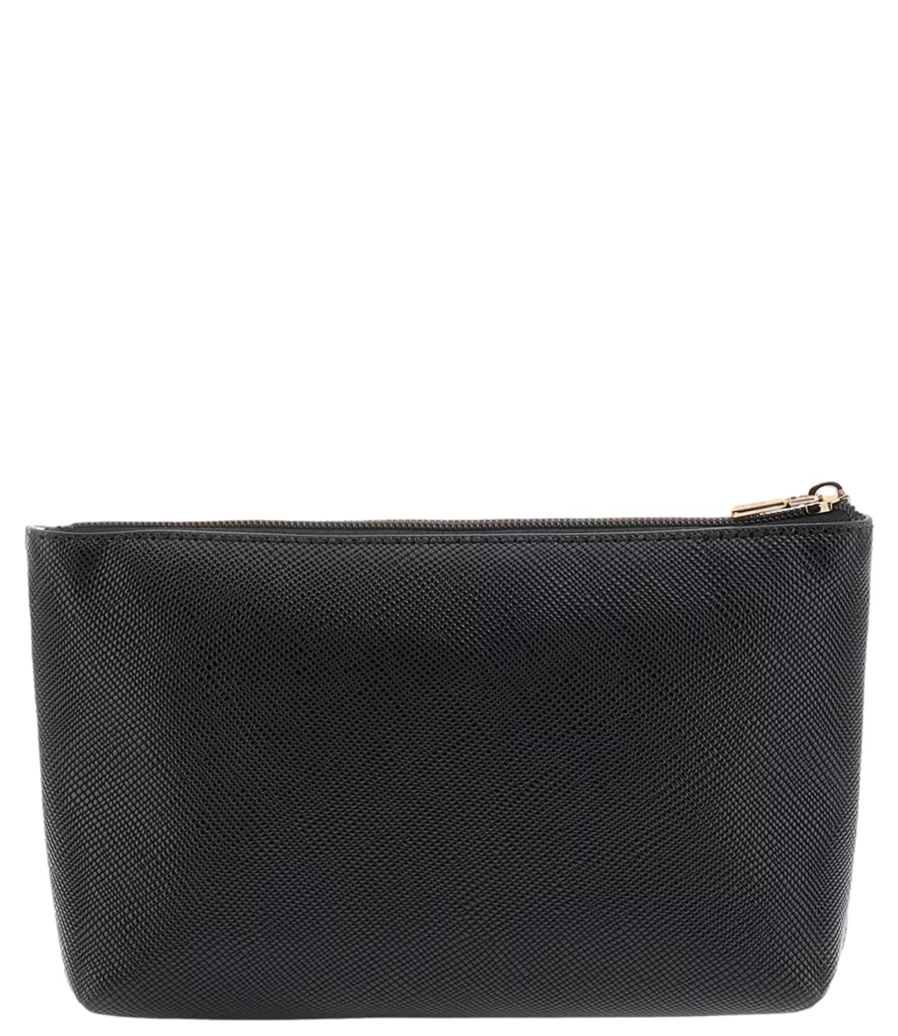 Guess portafoglio pochette Laurel saffiano nero donna