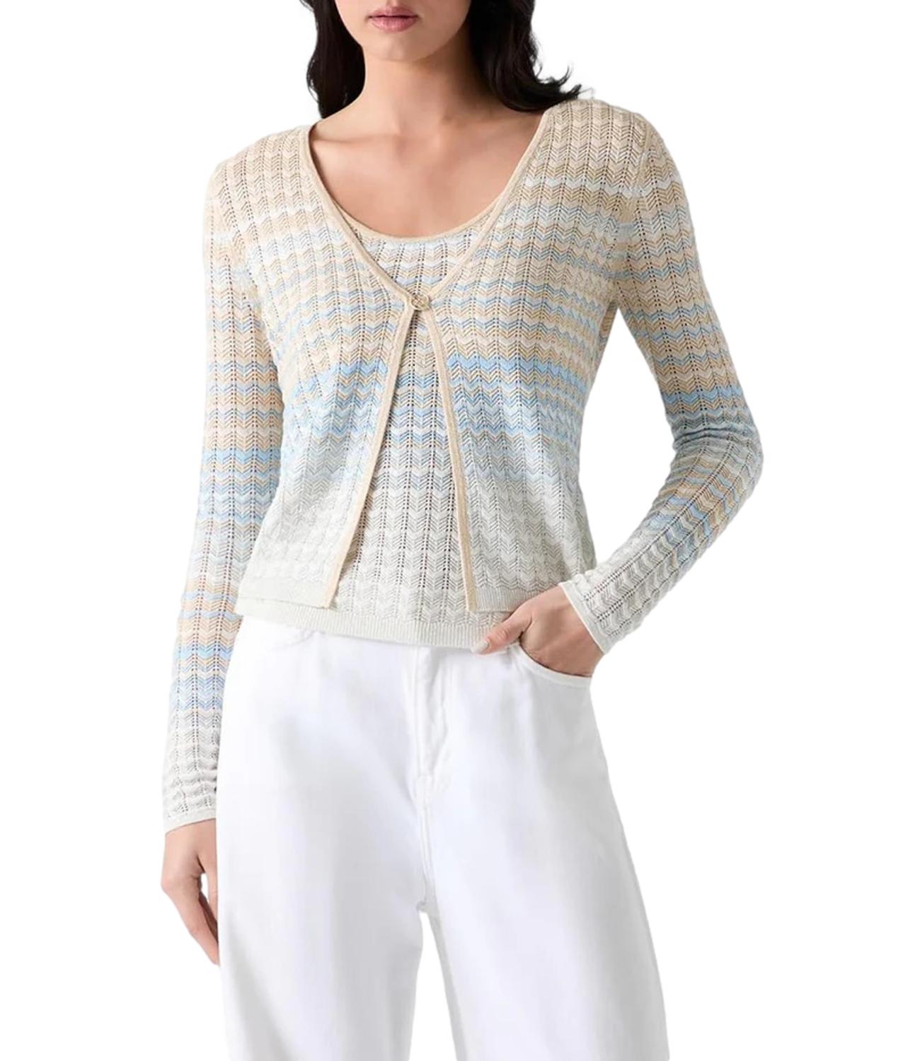 Guess Maglia Light Blue Beige Donna