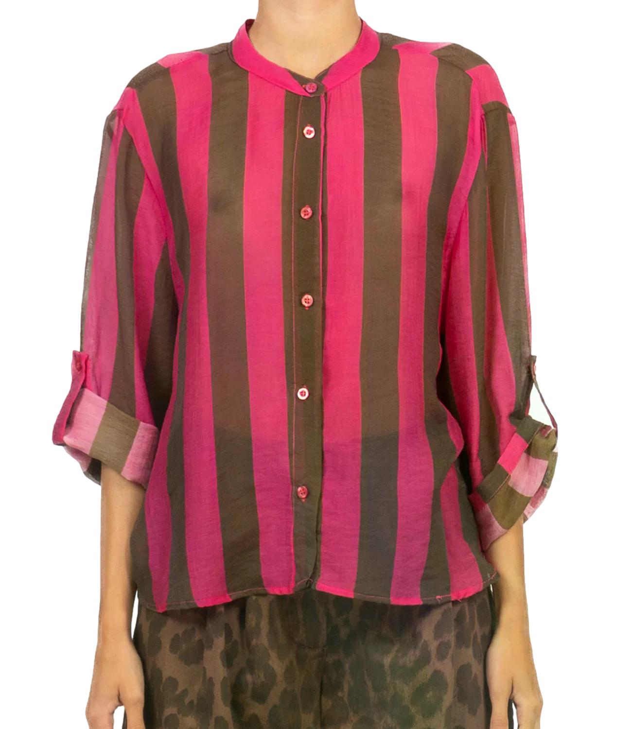 Have One Camicia Marrone/Fuxia Donna