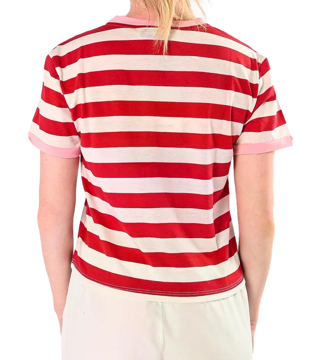 Have One T-shirt Righe Latte/Rosa Donna