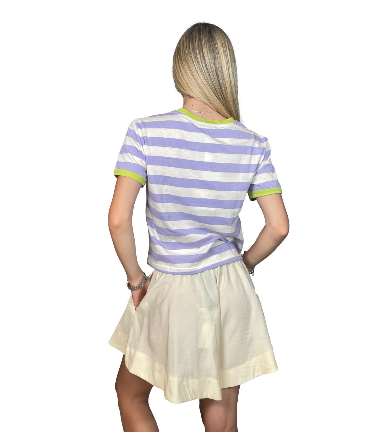 Have One T-shirt Righe Latte/Lilla Donna