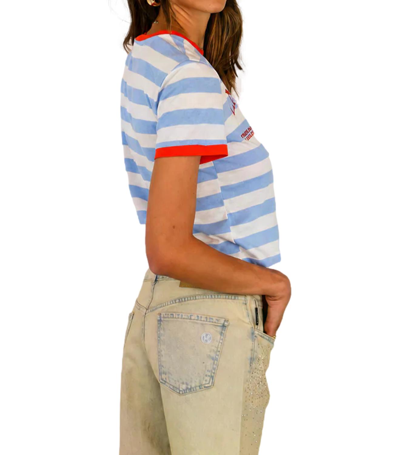 Have One T-shirt Righe Latte/Cielo Donna