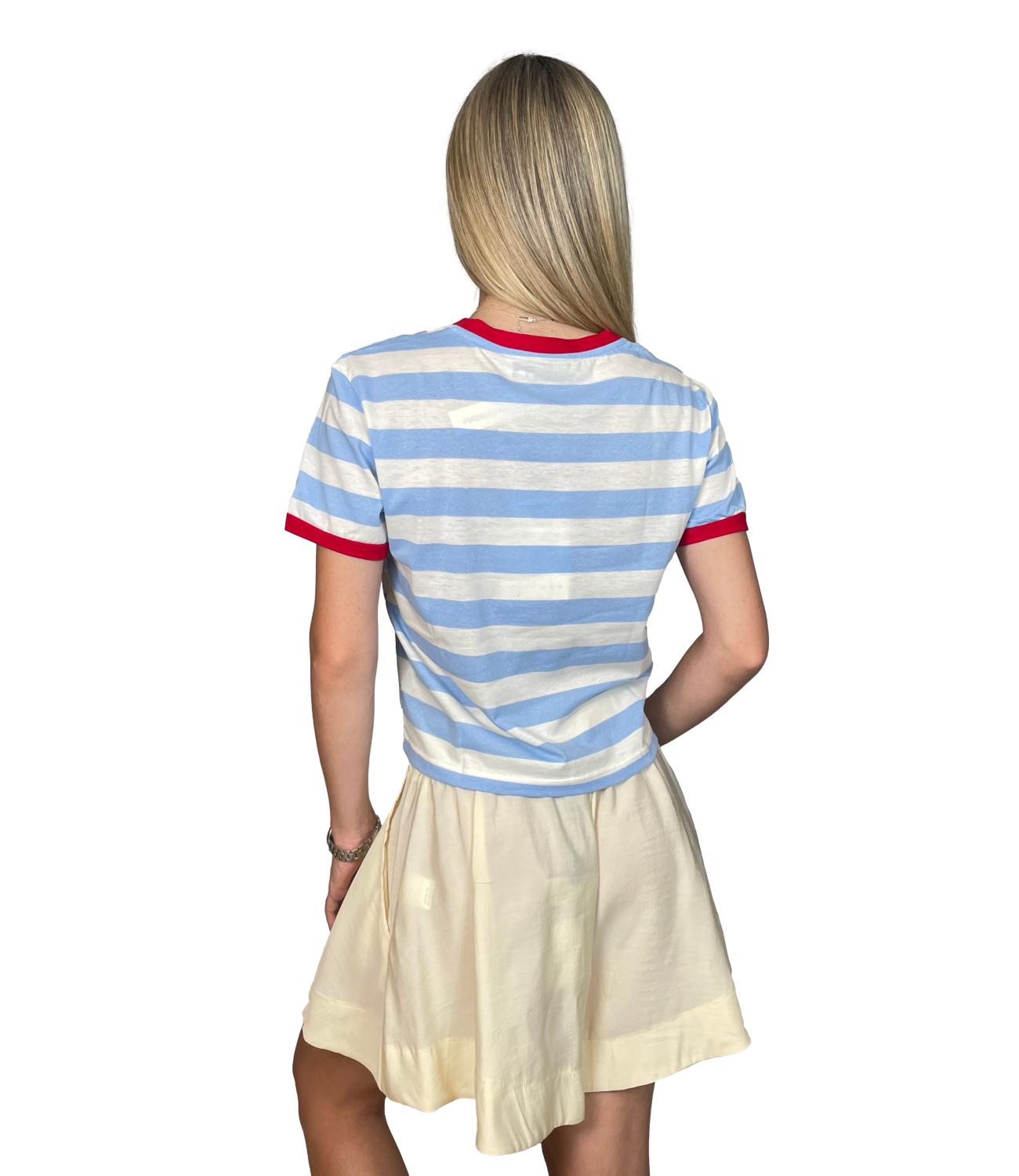 Have One T-shirt Righe Latte/Cielo Donna
