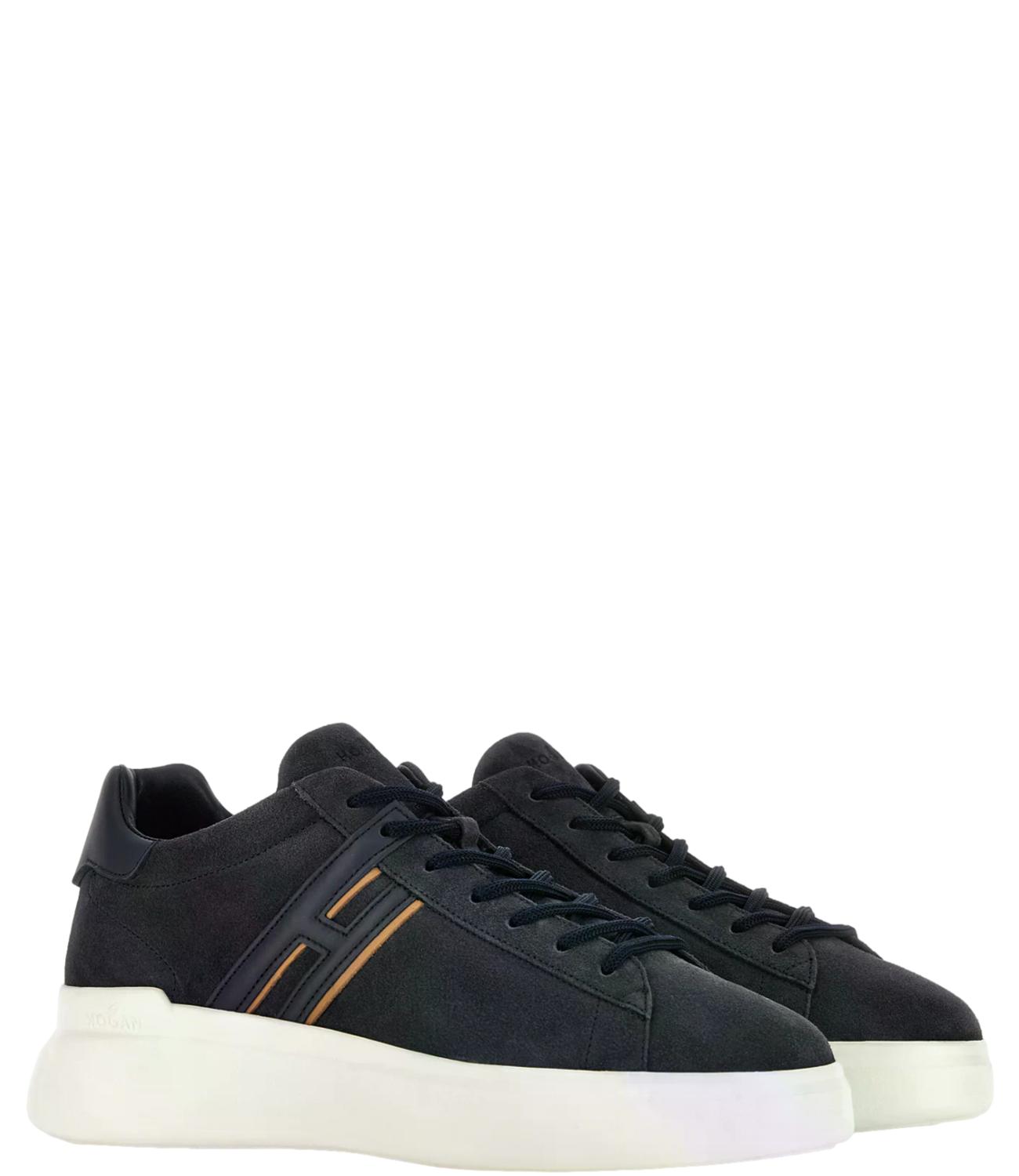 Sneakers Hogan H580 H Profilo blu camoscio