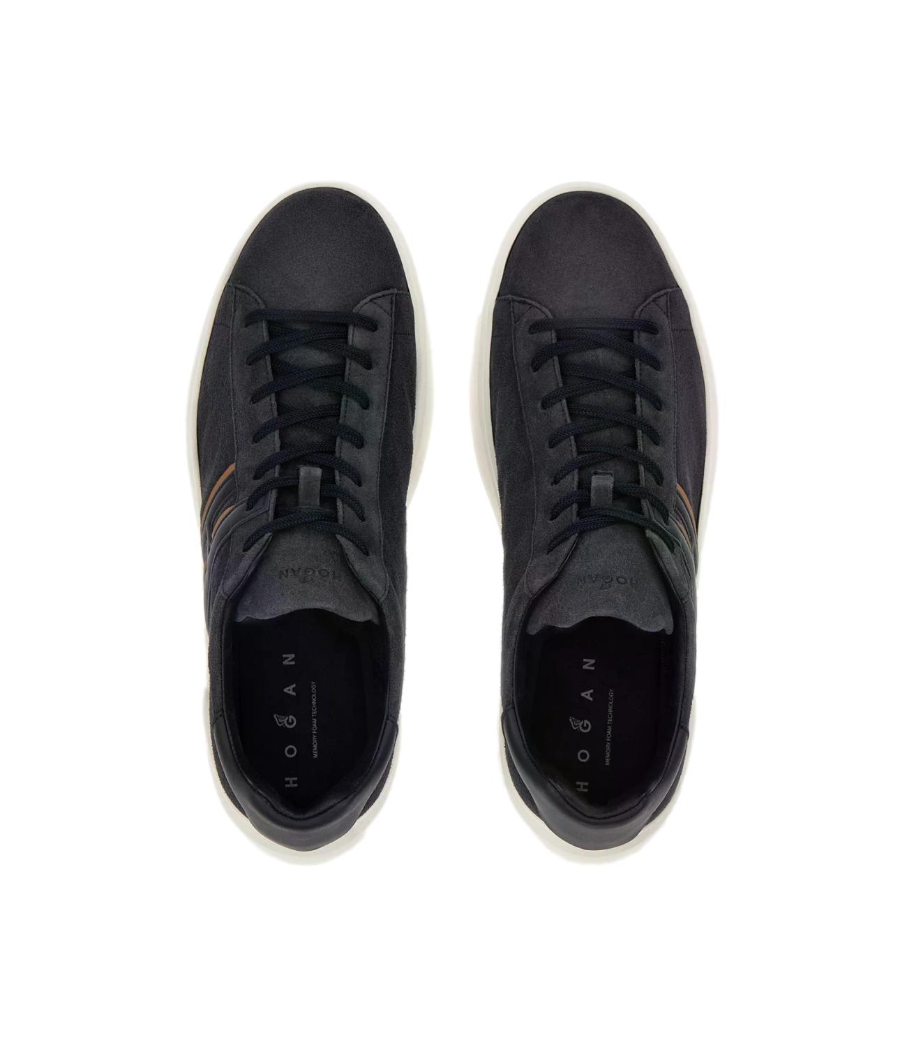 Sneakers Hogan H580 H Profilo blu camoscio