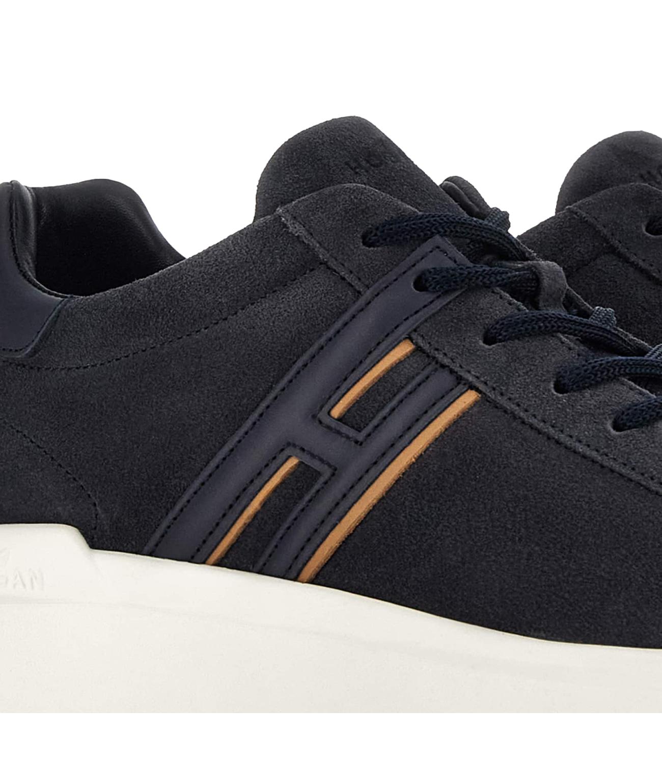Sneakers Hogan H580 H Profilo blu camoscio