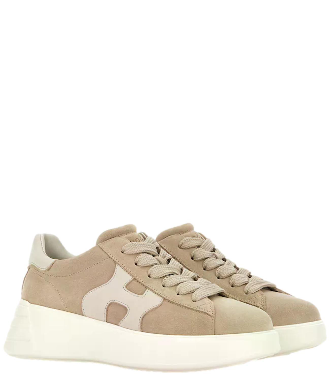 Sneakers Hogan Rebel Scamosciata beige