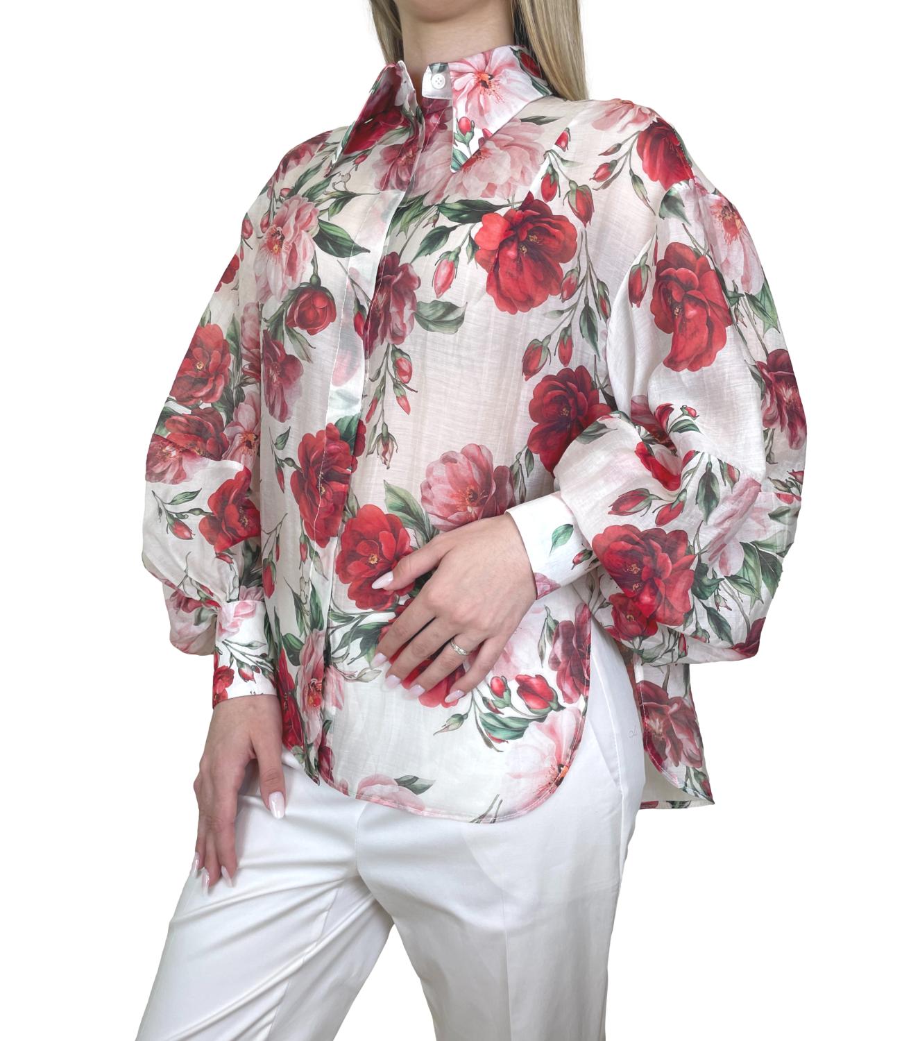 Imperial Camicia Panna Floreale Donna