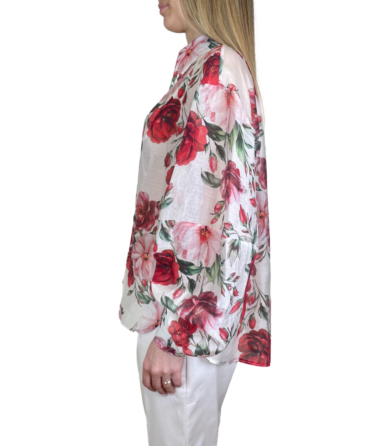 Imperial Camicia Panna Floreale Donna