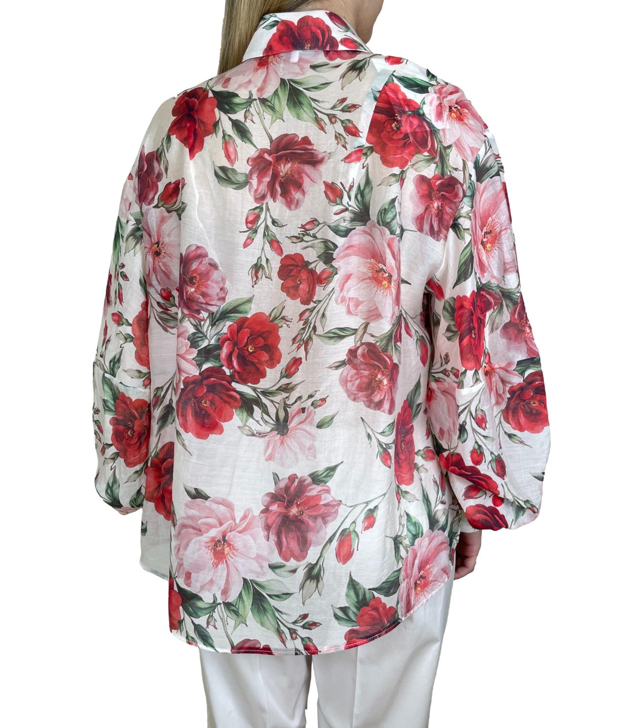 Imperial Camicia Panna Floreale Donna