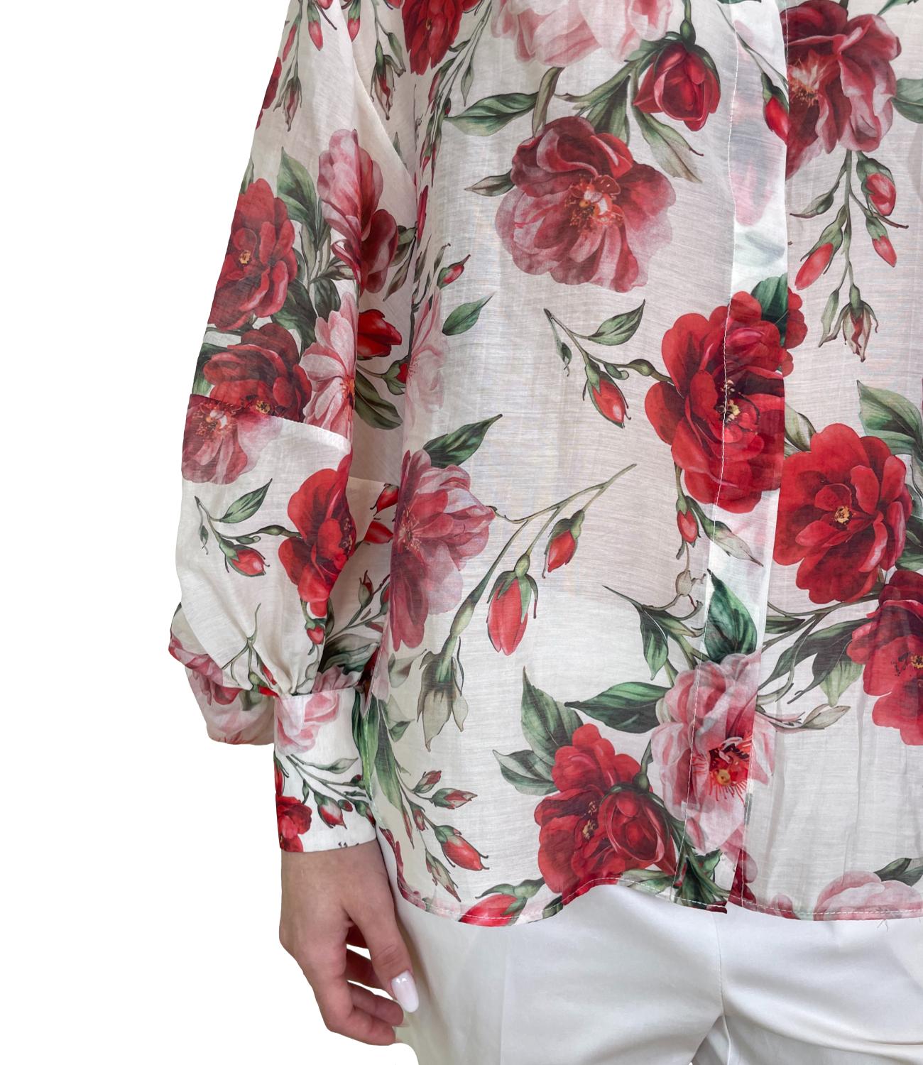Imperial Camicia Panna Floreale Donna