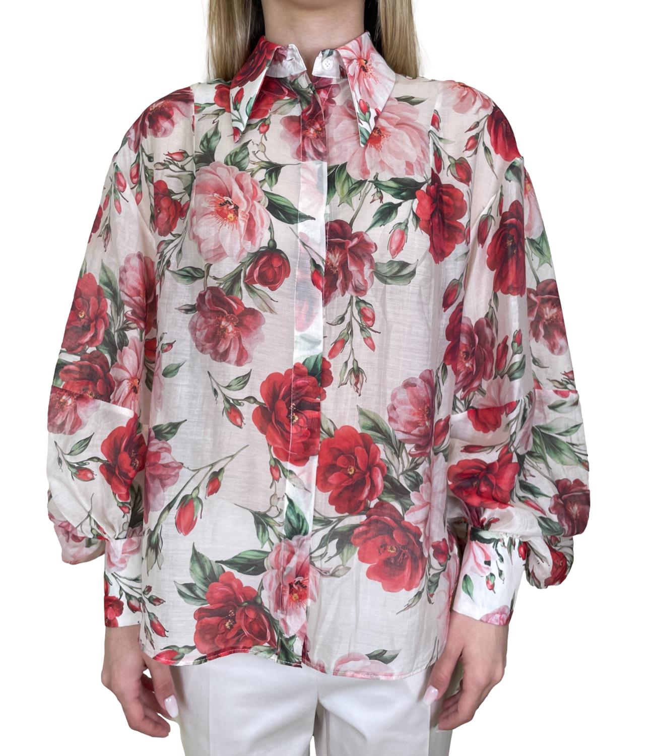 Imperial Camicia Panna Floreale Donna