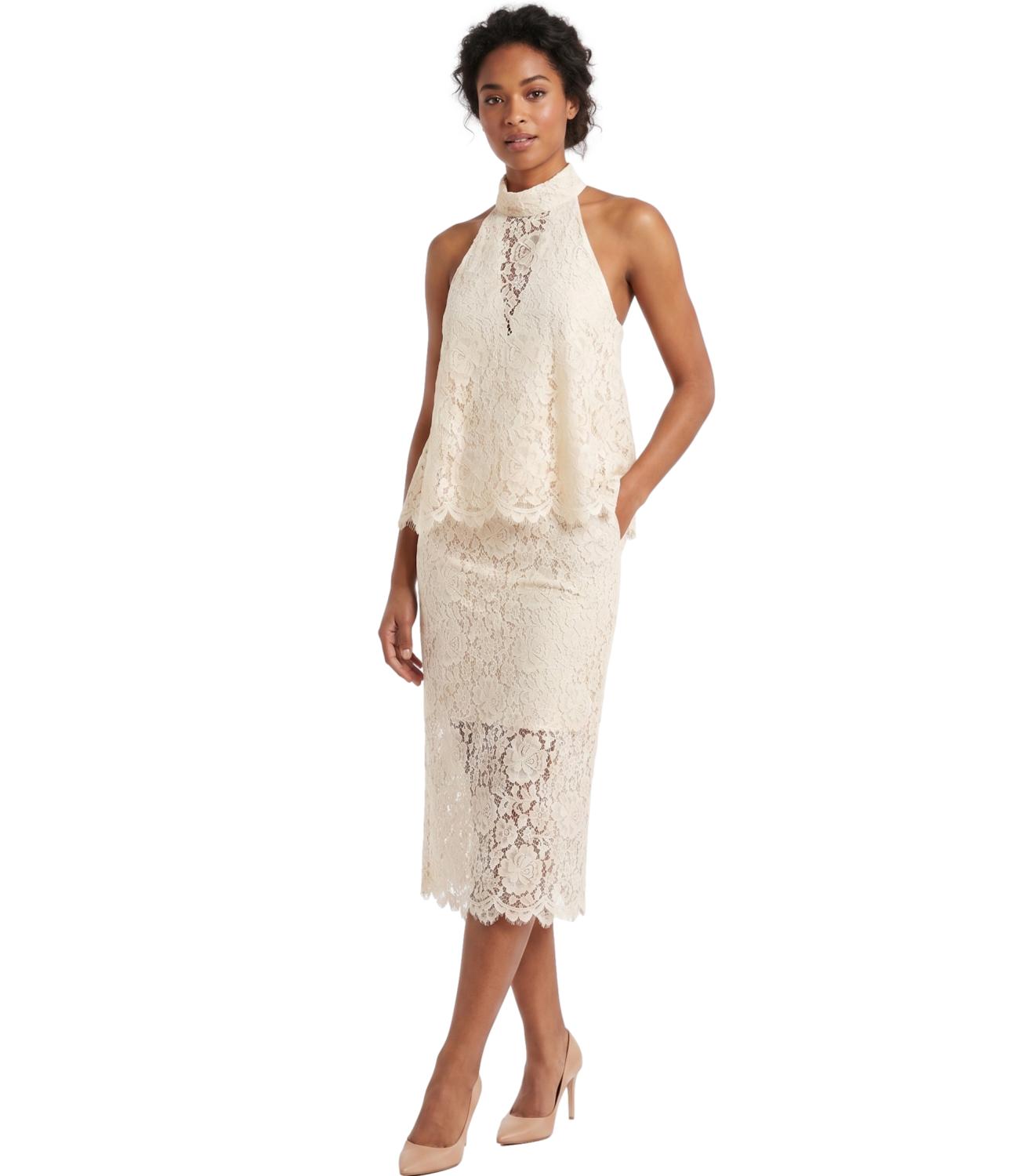 Imperial Gonna Pizzo Gesso Donna