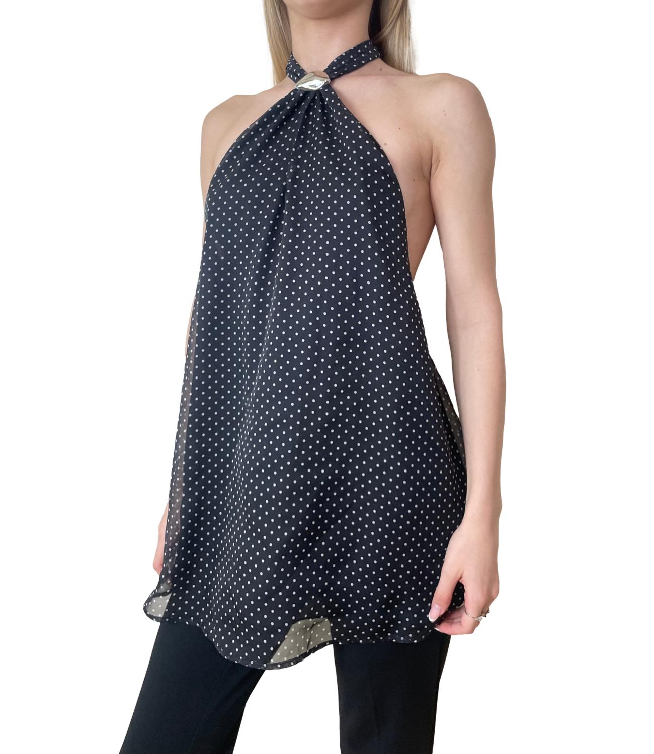 Imperial Top Pois Nero/Bianco Donna