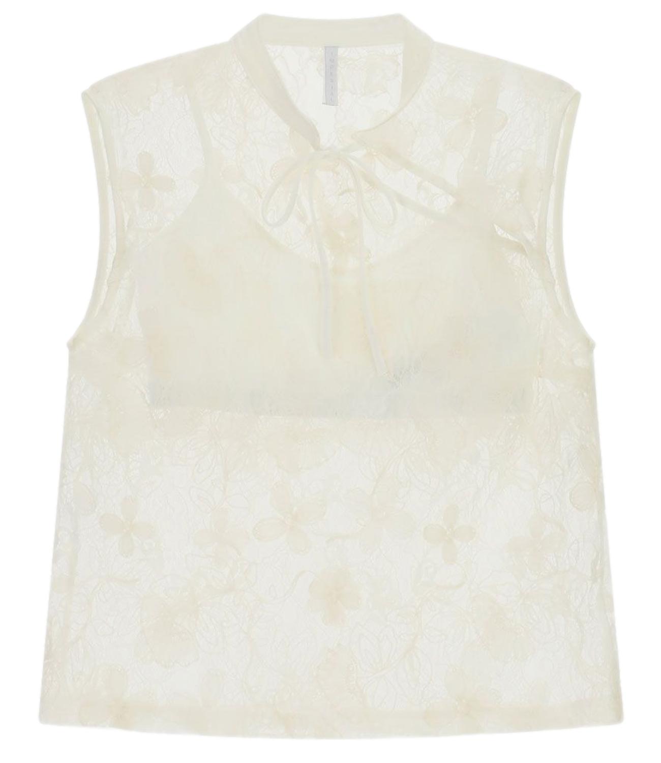 Imperial Top Pizzo Panna Donna