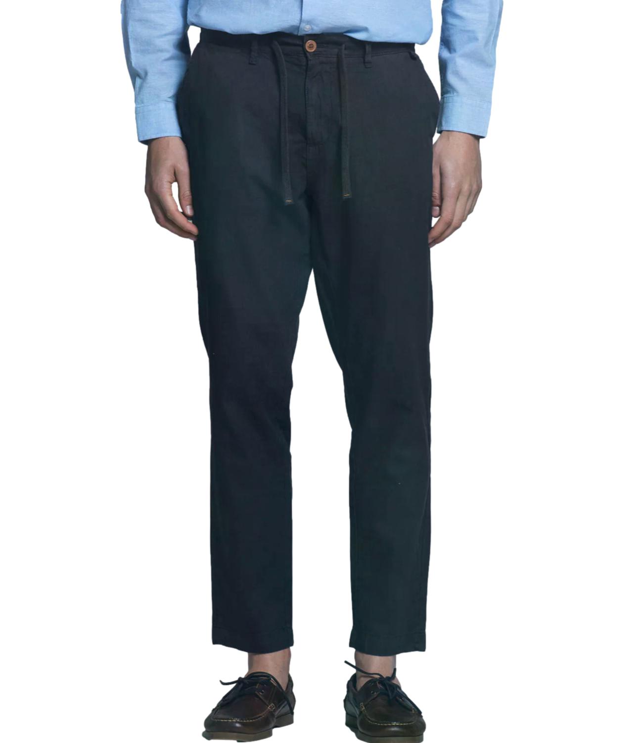 Pantalone lino Uomo Blu Navy Miles