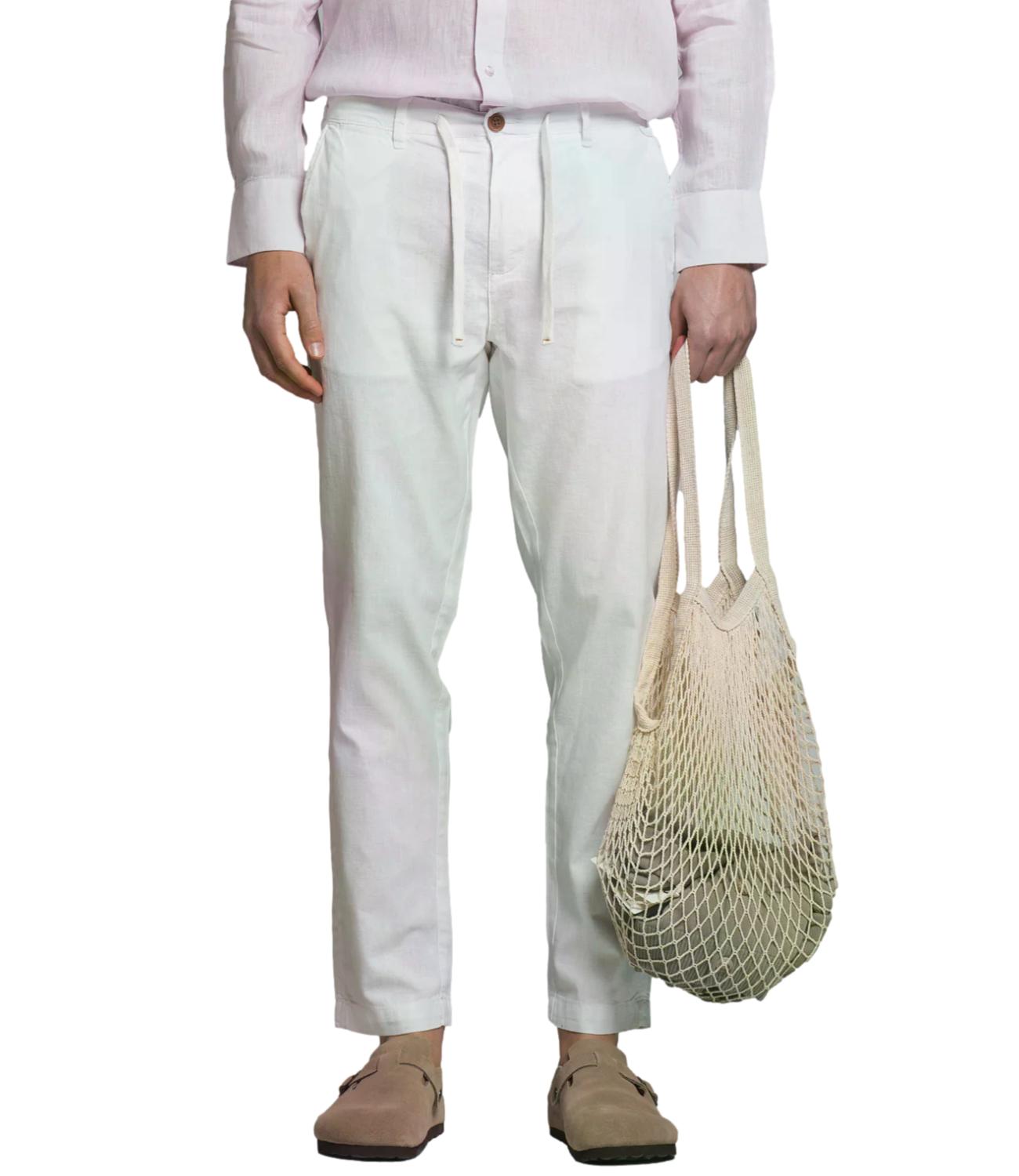 Pantalone lino Uomo White Miles