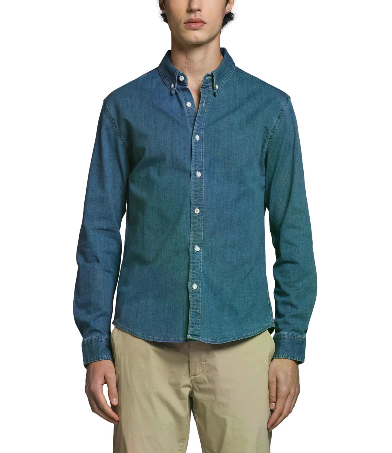 Camicia jeans Uomo Stone wash blue