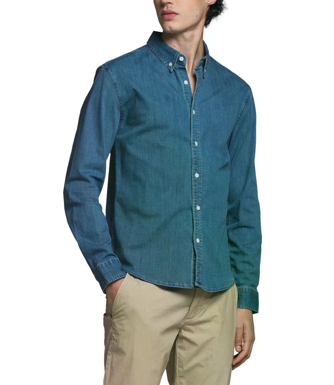 Camicia jeans Uomo Stone wash blue