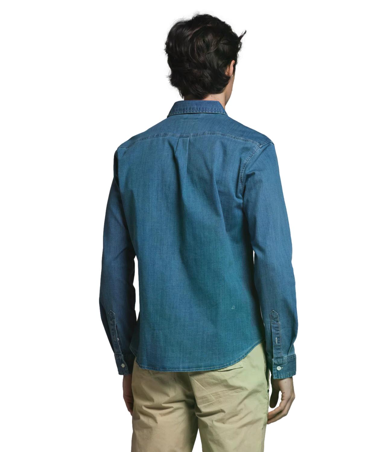 Camicia jeans Uomo Stone wash blue