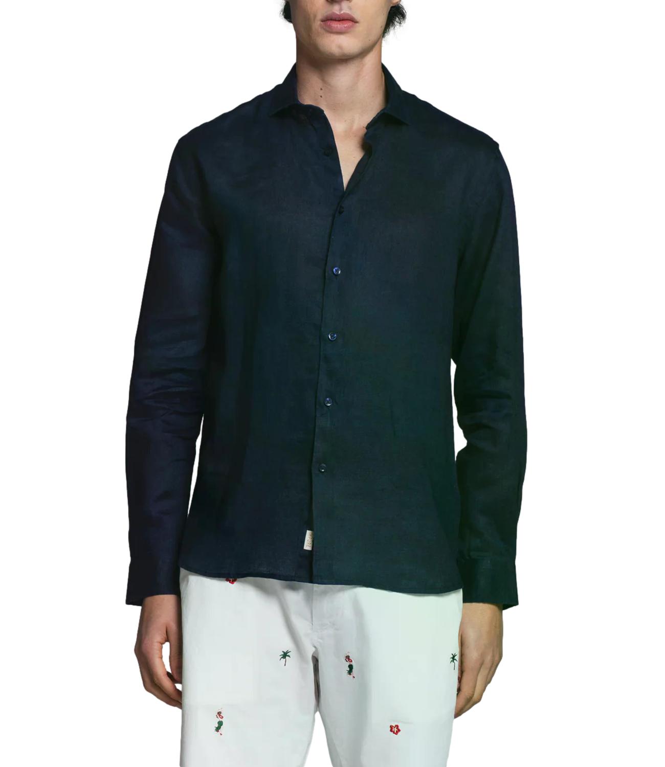 Camicia lino Uomo Navy Impure