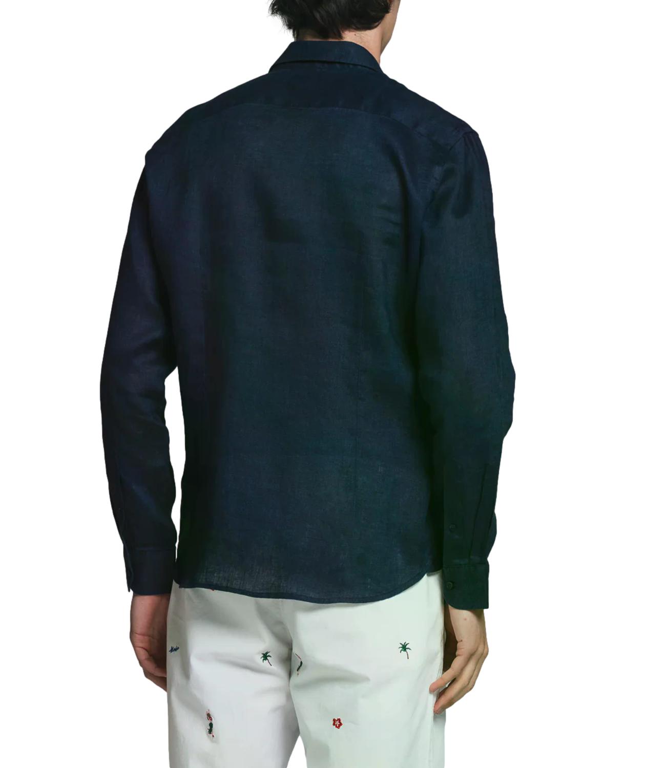 Camicia lino Uomo Navy Impure