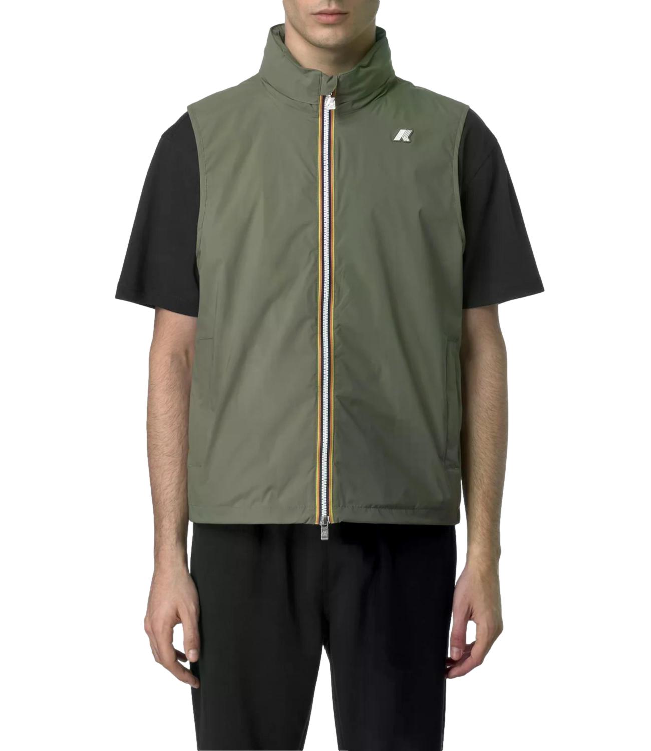 Gilet k-way valen stretch nylon jersey uomo green lichen