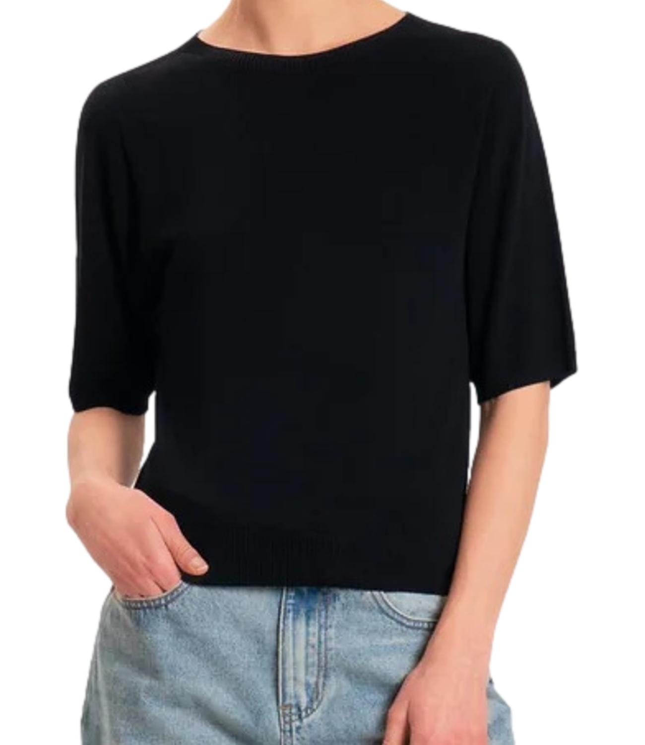 Kontatto Maglia Girocollo Nero Donna