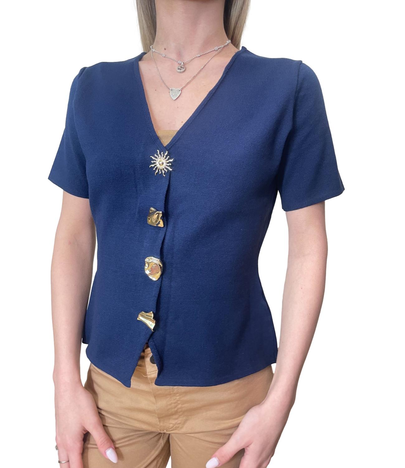 Kontatto Giacchina Svasata Blu Donna