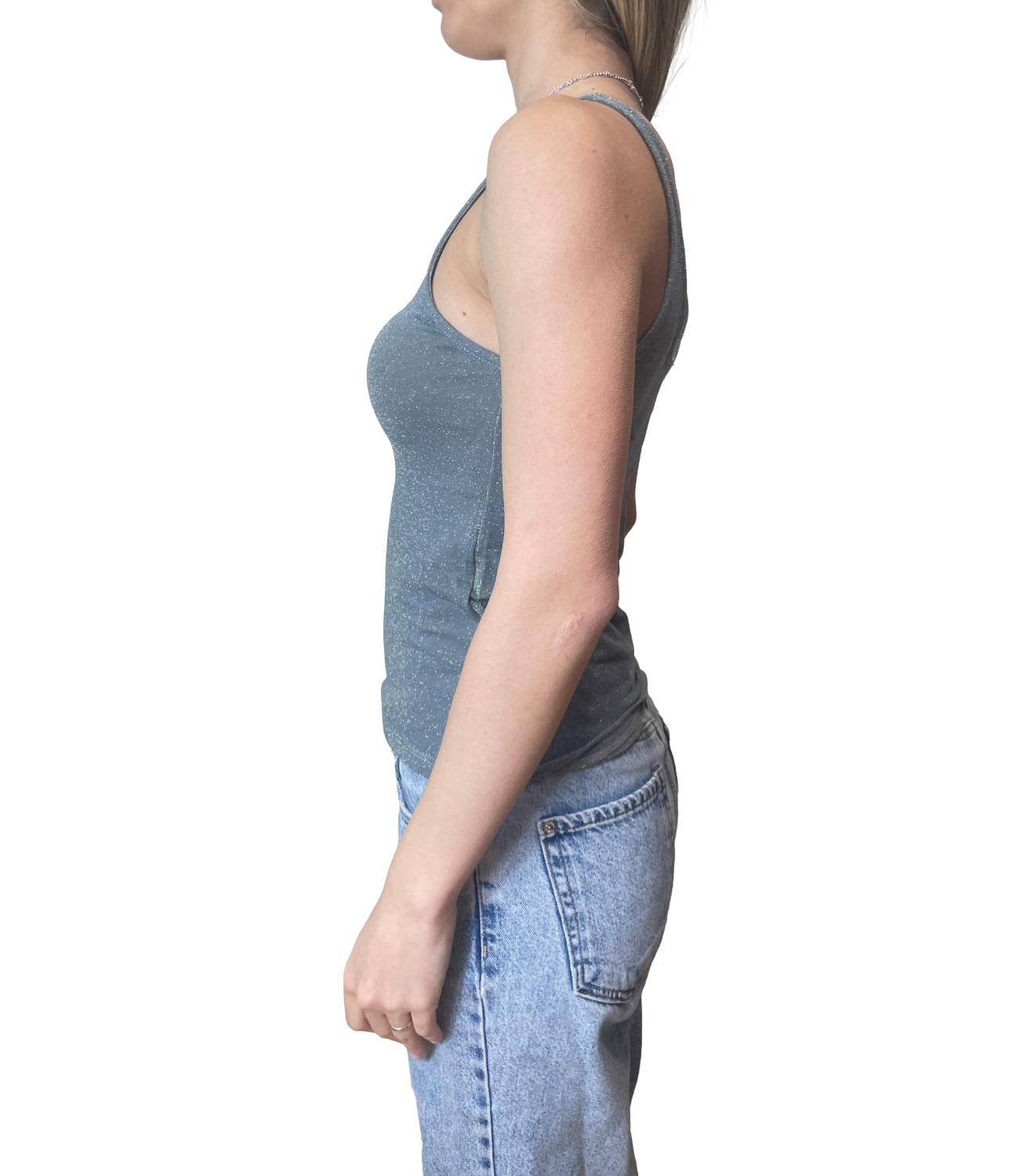 Kontatto Canotta Lurex Jeans Donna