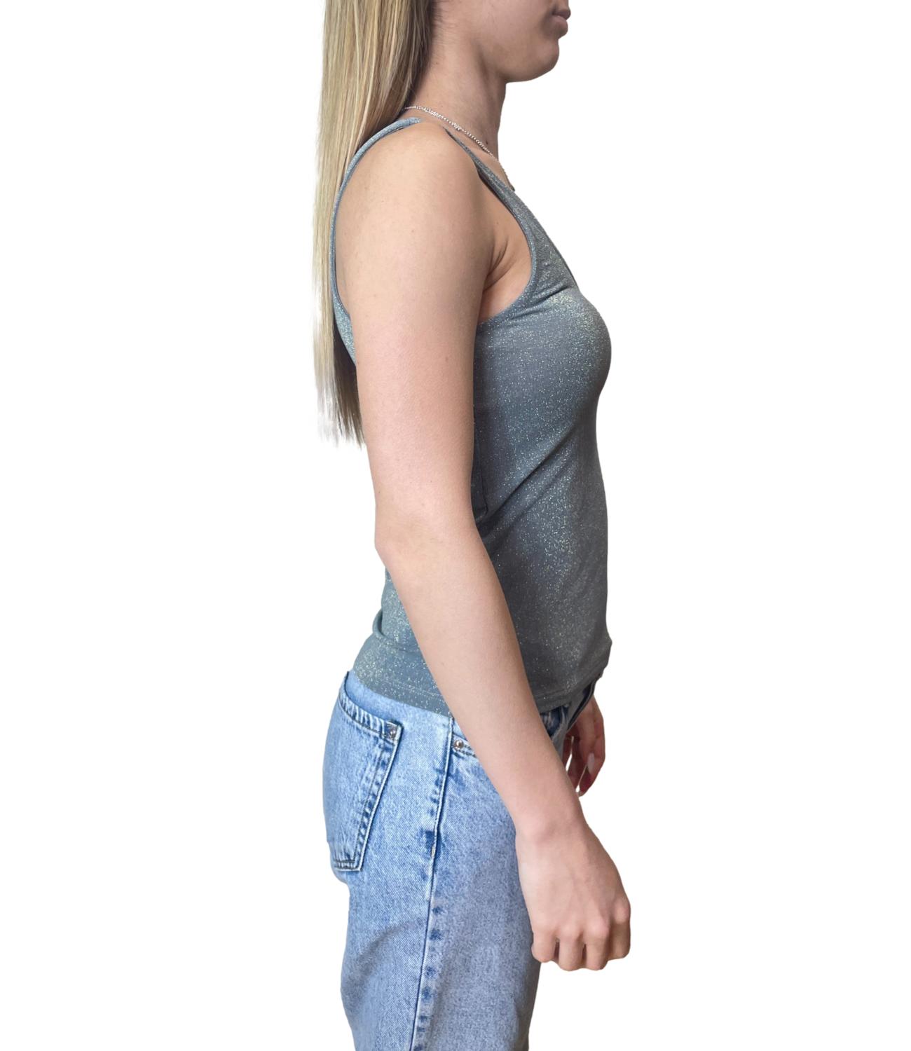 Kontatto Canotta Lurex Jeans Donna