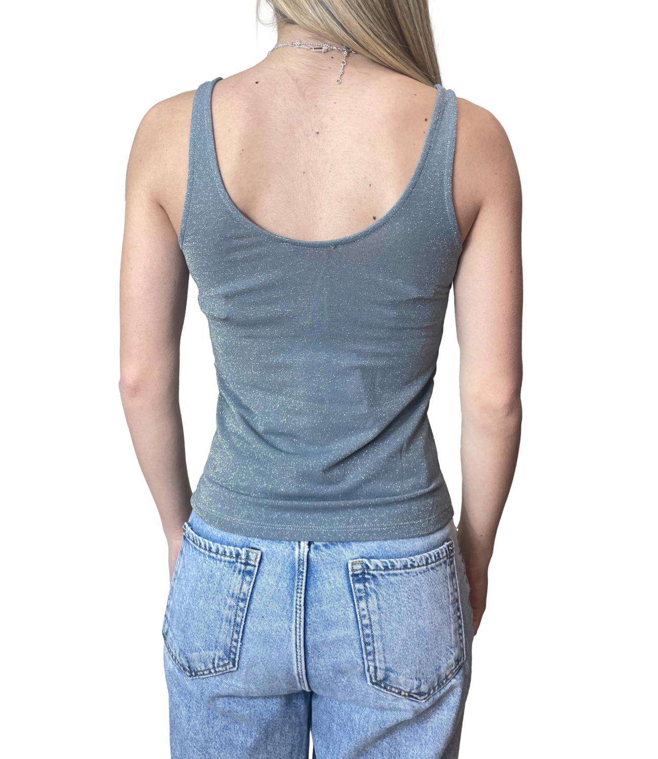 Kontatto Canotta Lurex Jeans Donna