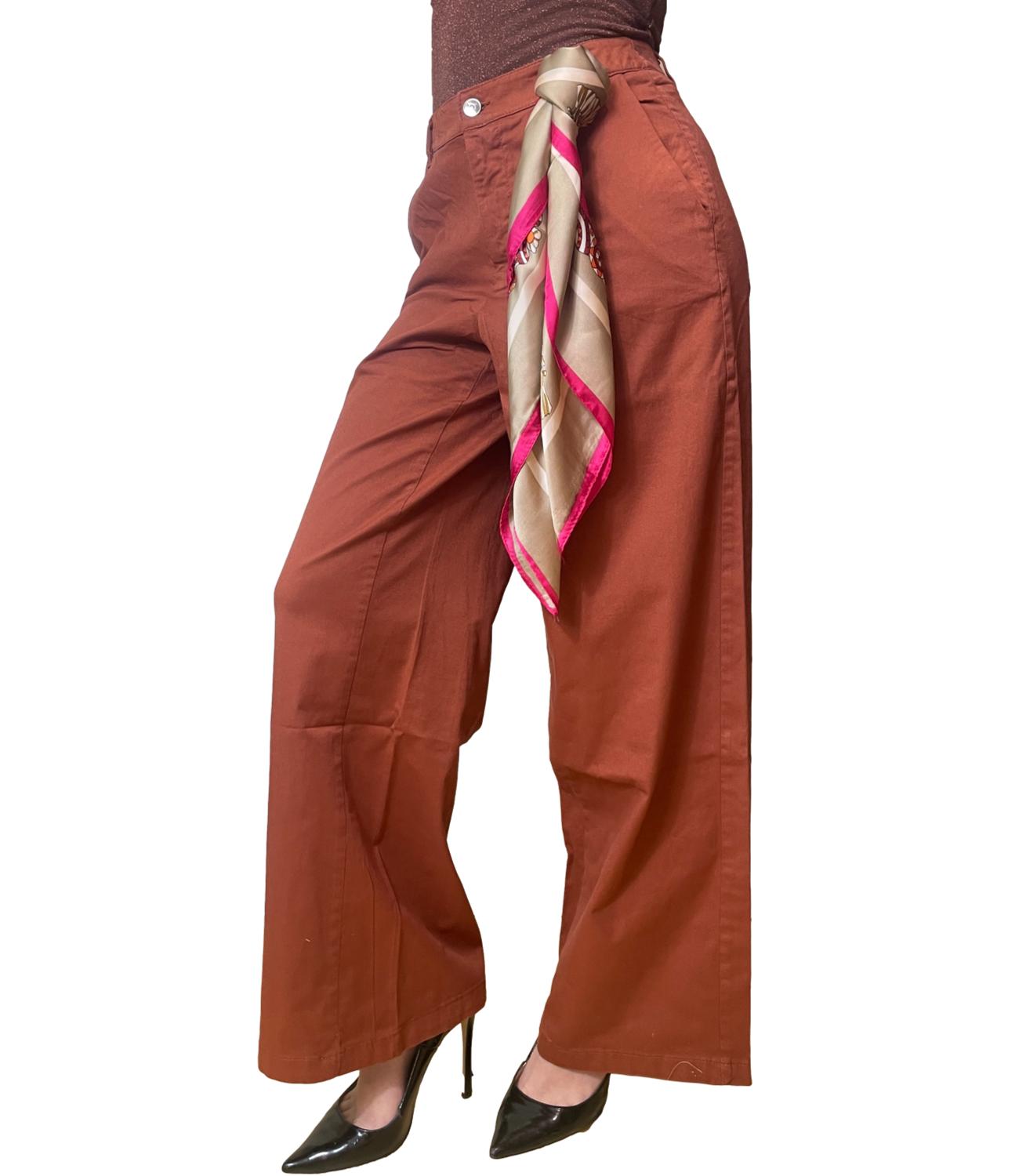 Kontatto Pantalone C/Foulard Ruggine Donna