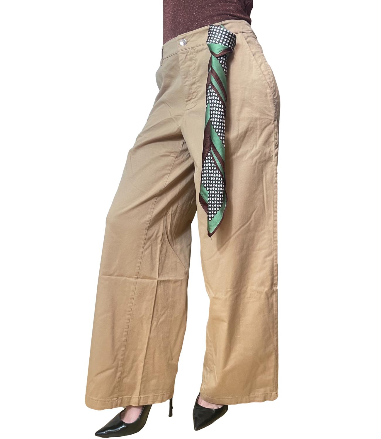 Kontatto Pantalone C/Foulard Avana Donna