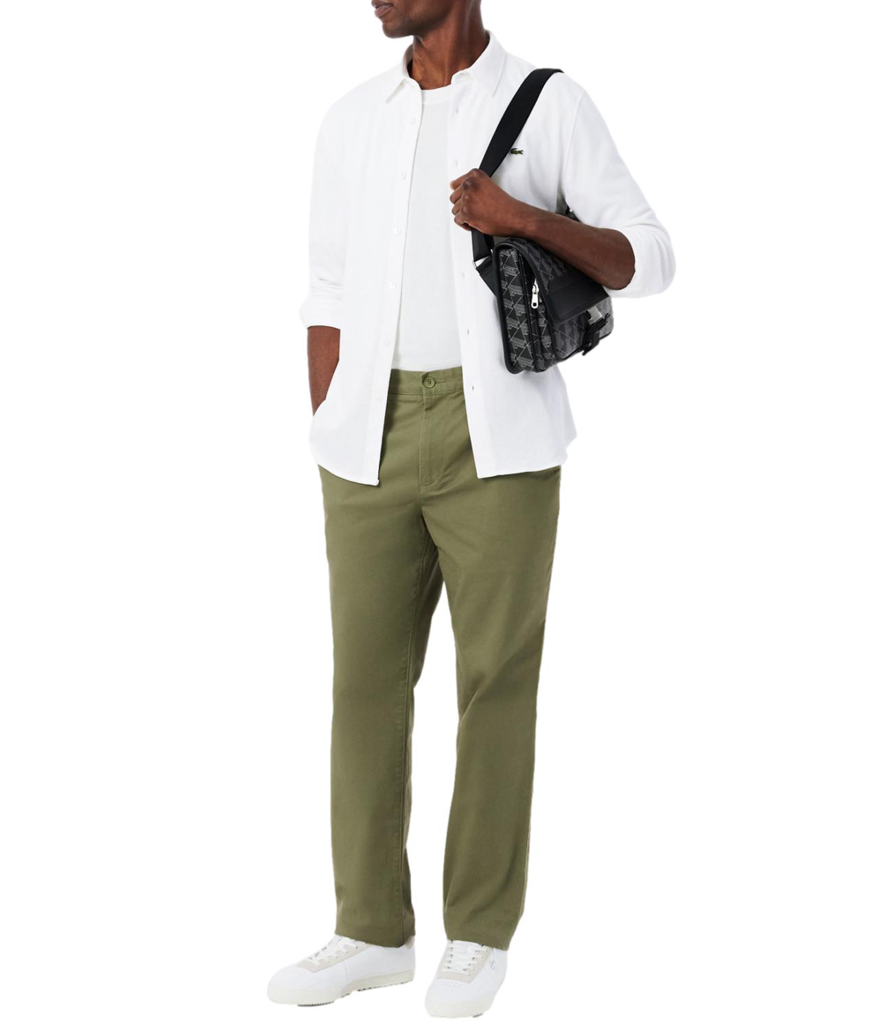 Camicia slim fit in Piqué Di Cotone Uomo Bianco
