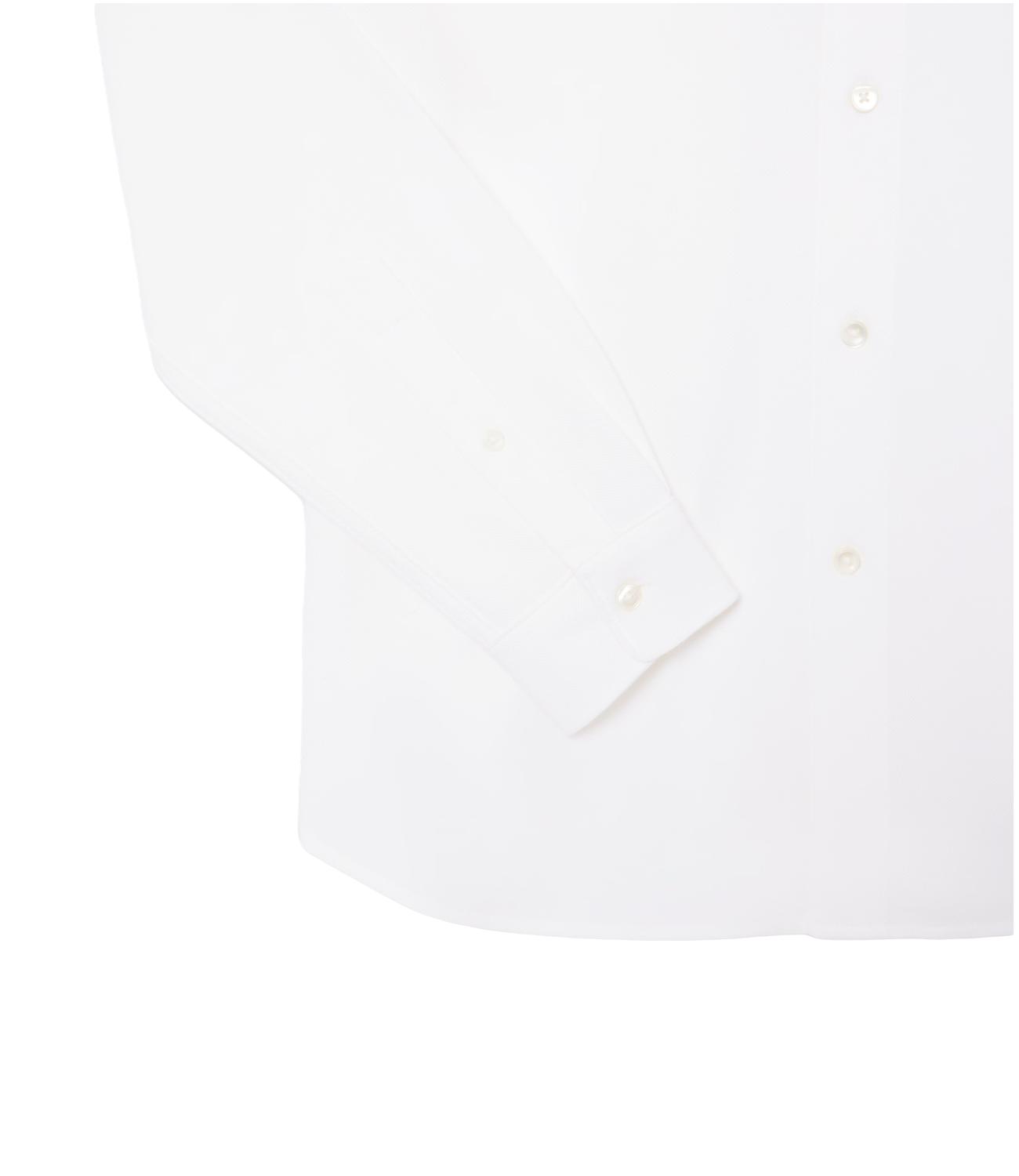 Camicia slim fit in Piqué Di Cotone Uomo Bianco