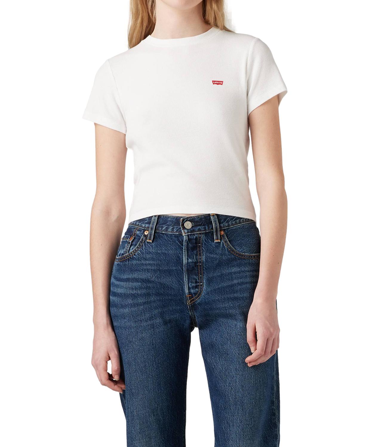 Levi's T-shirt Essential Sporty Tee Emilie Stripe Bright White Donna