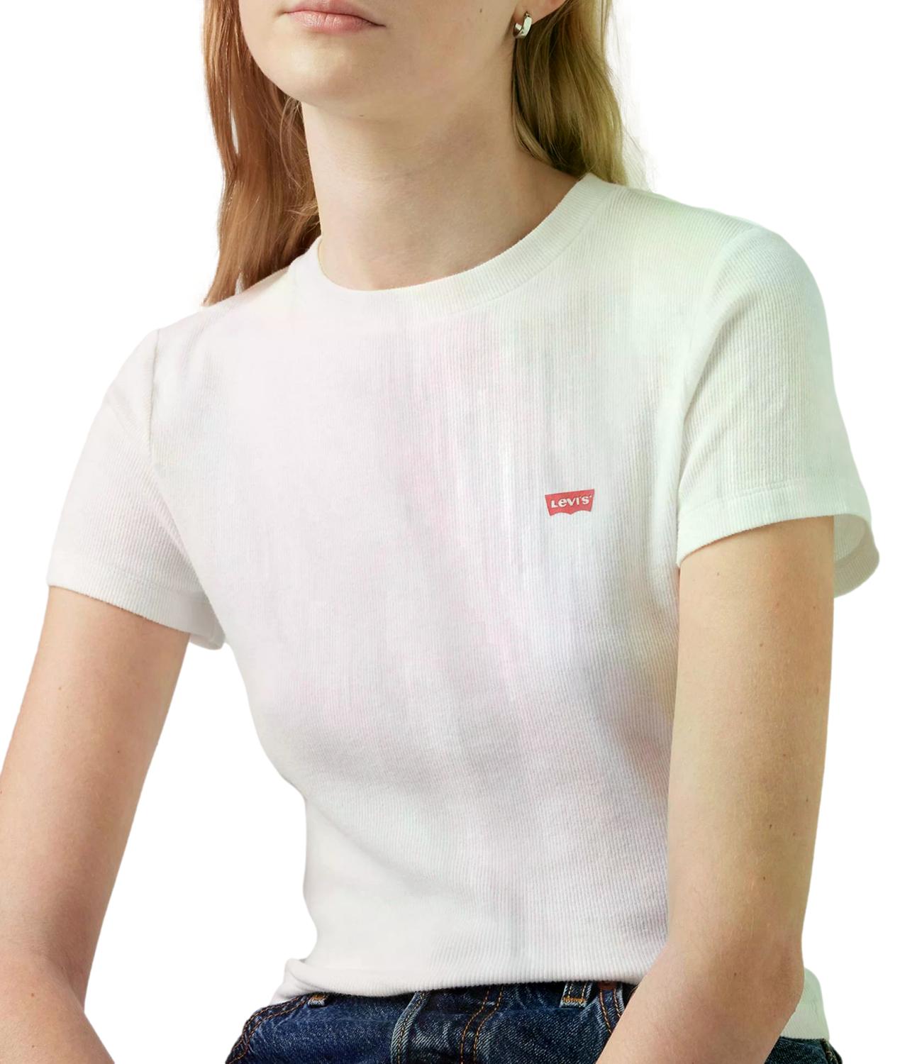 Levi's T-shirt Essential Sporty Tee Emilie Stripe Bright White Donna